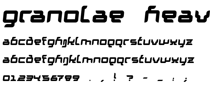 Granolae Heavy Italic font
